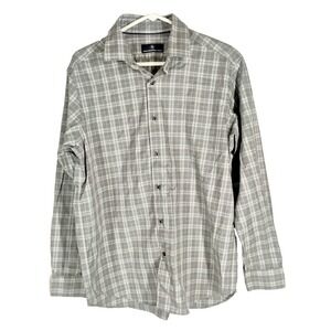 Hart Schaffer Marx Men's Large Button Up Plaid Dress Shirt Long Sleeve‎